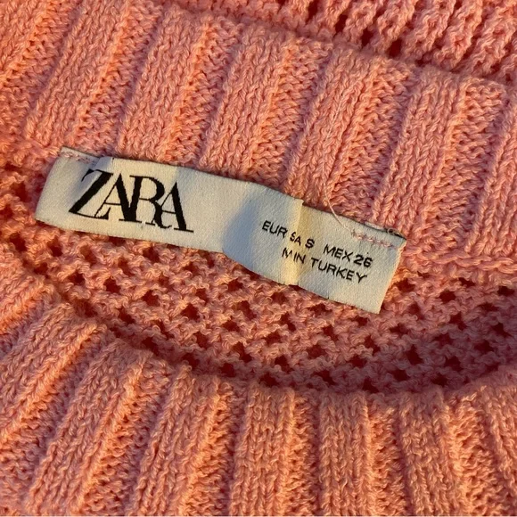 Zara Pink Sweater Top Size Small - Picture 8 of 9